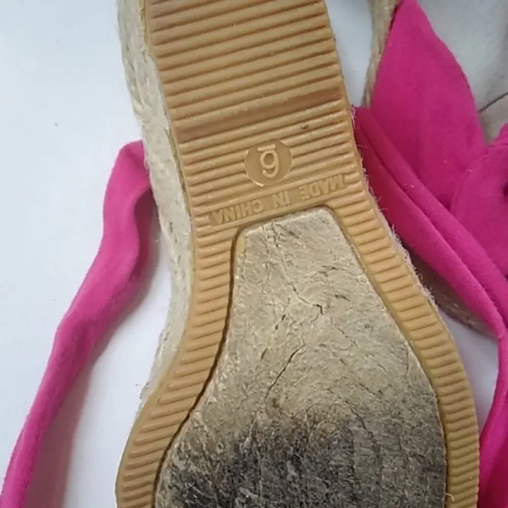 Pink Espadrille Wedge Sandals Women’s Size 6